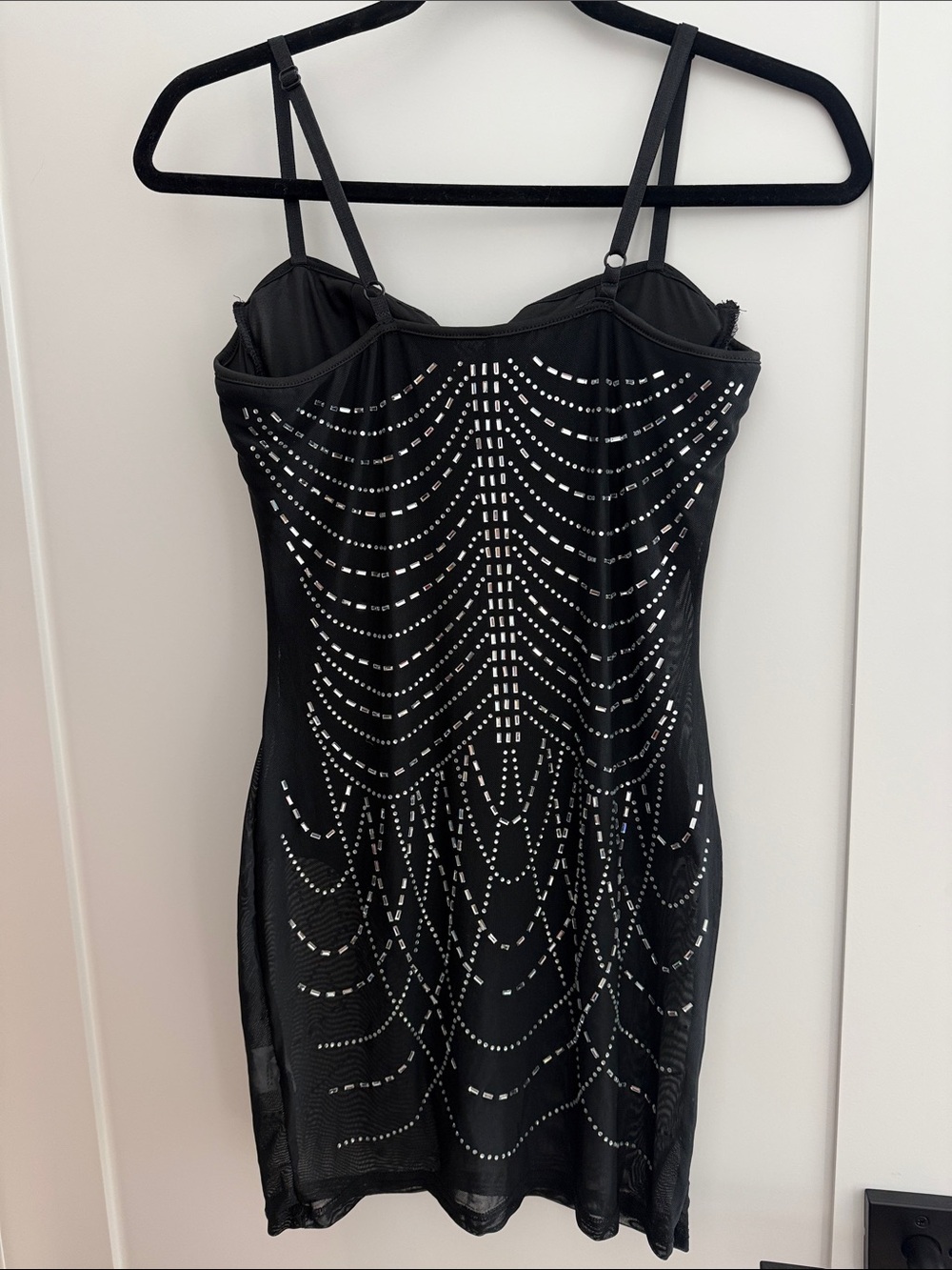 12th Tribe Black Mini Dress with Silver Stud Detailing - Picture 2 of 3